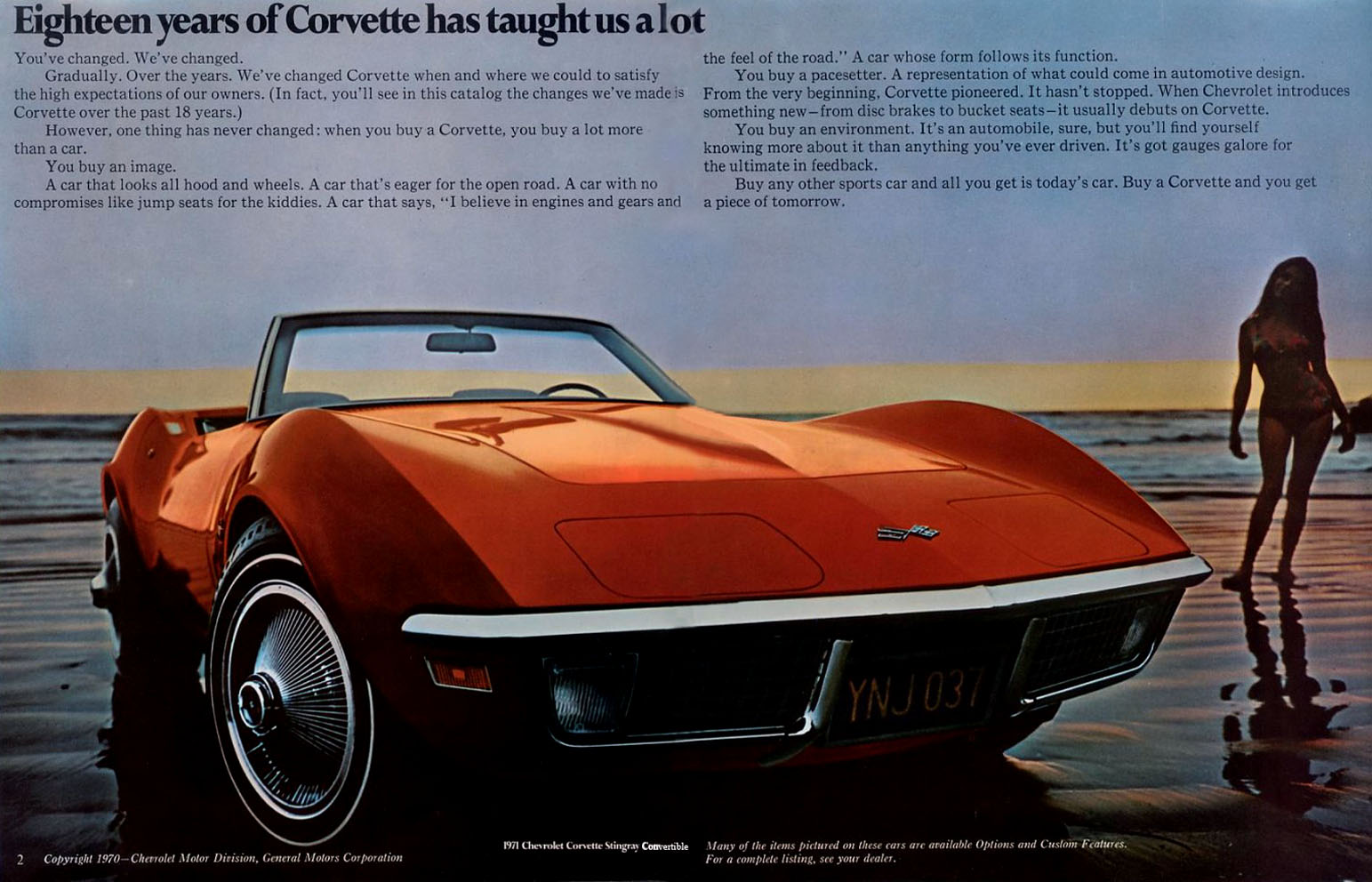 1971 Corvette Brochure Page 2